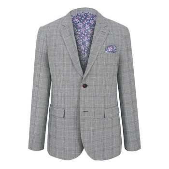 MARYNARKA MĘSKA ENRIQUE COL 2 JASNOSZARA W KRATĘ