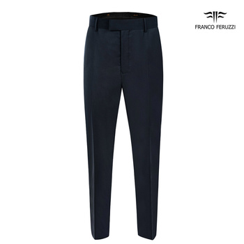 GARNITUROWE SPODNIE MĘSKIE FRANCO FERUZZI WILIAM CIEMNOGRANATOWE WEŁNA