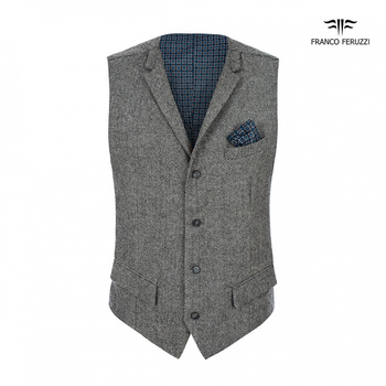 KAMIZELKA MĘSKA FRANCO FERUZZI GOMER COL. 5 SZARY MELANŻ WEŁNA