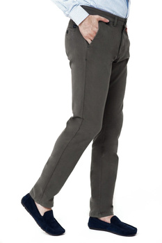 SPODNIE MĘSKIE CHINO FURI BAWEŁNIANE SZAROBRĄZOWY 808889 SUPER FIT