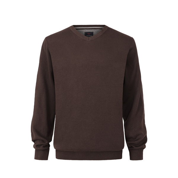 SWETER MĘSKI FRANCO FERUZZI TL V NECK BRĄZ