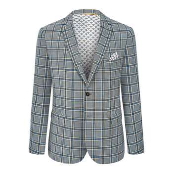 MARYNARKA MĘSKA LARS W GRANATOWĄ KRATĘ