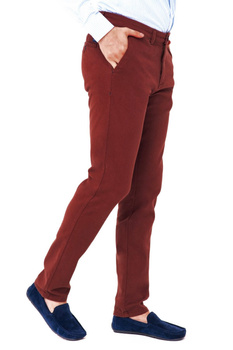 SPODNIE MĘSKIE CHINO FURI BAWEŁNIANE KONIAKOWE 601742 SUPER FIT