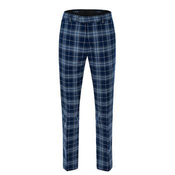 GARNITUROWE SPODNIE MĘSKIE ALAMO GRANATOWE W KRATĘ