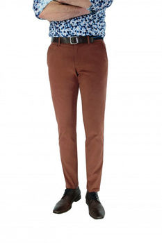 SPODNIE MĘSKIE CHINO FURI BAWEŁNIANE CYNAMONOWY BRĄZ 507535 SUPER FIT