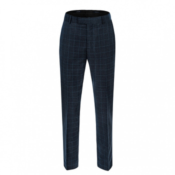 GARNITUROWE SPODNIE MĘSKIE ORTO GRANATOWE W KRATKĘ