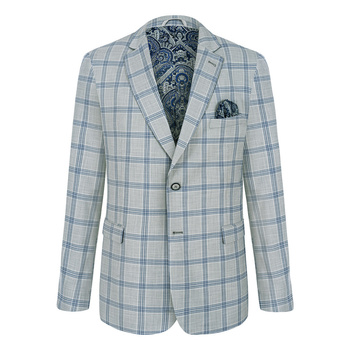 MARYNARKA MĘSKA FORIA GREY JASNOSZARA W KRATĘ