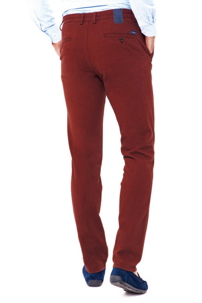 SPODNIE MĘSKIE CHINO FURI BAWEŁNIANE KONIAKOWE 601742 SUPER FIT