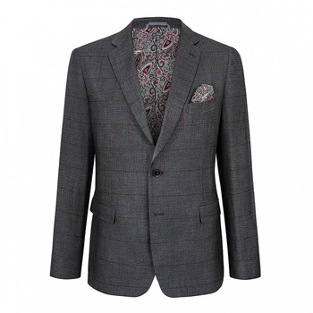 MARYNARKA MĘSKA ARLO SZARA W KRATĘ