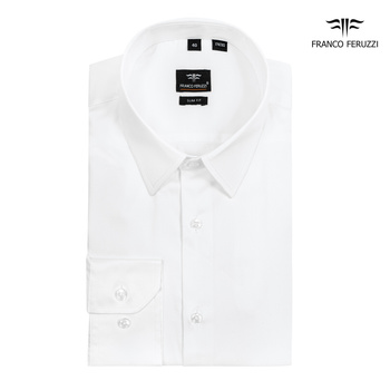 KOSZULA MĘSKA KORHD FRANCO FERUZZI YT3226 W1 TWILL WHITE SLIM FIT