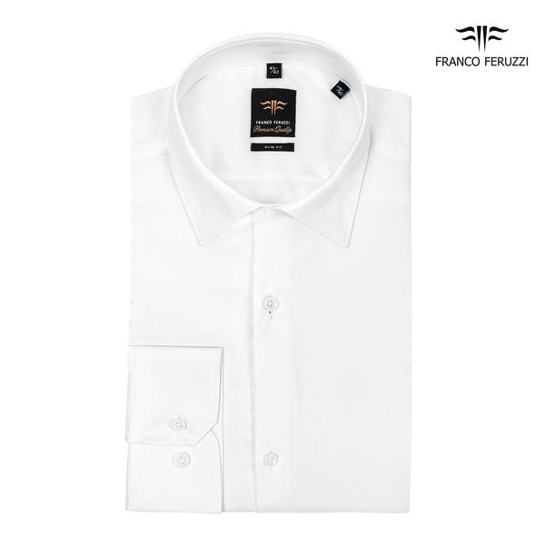 KOSZULA MĘSKA KOSEN FRANCO FERUZZI WXVIII 23 5FF200 TWILL WHITE SLIM FIT