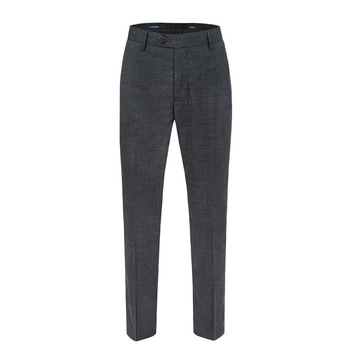 GARNITUROWE SPODNIE MĘSKIE LR6919#25 CIEMNOSZARE W KRATĘ