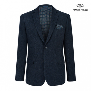 MARYNARKA MĘSKA FRANCO FERUZZI GOMER COL. 1 GRANATOWY MELANŻ WEŁNA