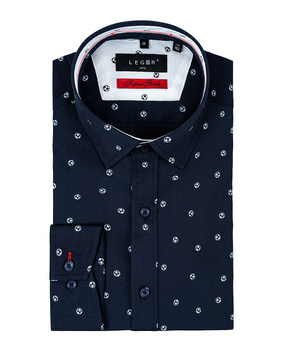 KOSZULA MĘSKA KOSEN WXVIII 18 LGR167 BALL CIEMNOGRANATOWA WZÓR