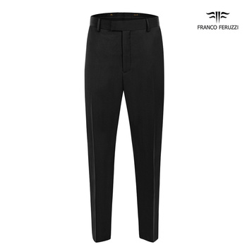 GARNITUROWE SPODNIE MĘSKIE FRANCO FERUZZI JAMES CZARNE WEŁNA