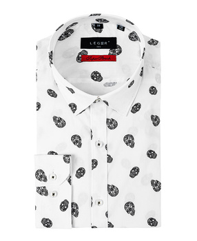 KOSZULA MĘSKA KOSEN WXVIII LGR176 BIAŁA SKULL