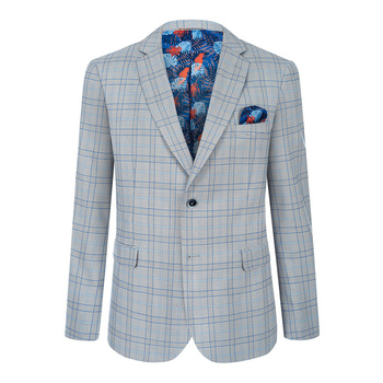 MARYNARKA MĘSKA COMO GREY SZARA W KRATĘ