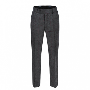GARNITUROWE SPODNIE MĘSKIE ARLO SZARE W KRATĘ
