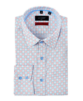 KOSZULA MĘSKA KOSEN WXVIII 18 LGR133 BIAŁA PRINT