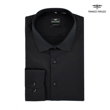 KOSZULA MĘSKA FRANCO FERUZZI LCR BK BLACK SLIM FIT