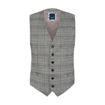 KAMIZELKA MĘSKA 61027#1 JASNOSZARA W KRATĘ