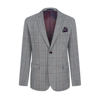 MARYNARKA MĘSKA MILAN SZARA W KRATKĘ