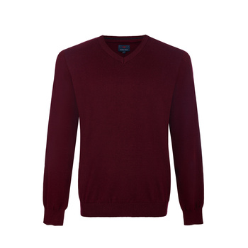 SWETER MĘSKI FF V NECK BURGUNDY