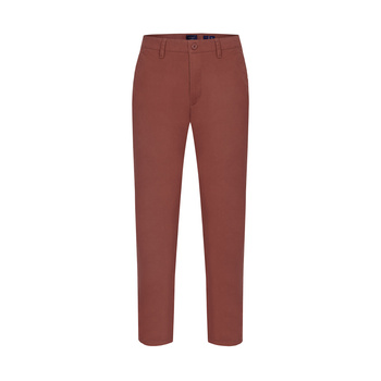 SPODNIE MĘSKIE CHINO SPCIS K8916#225 SIENA CZERWONOBRĄZOWE
